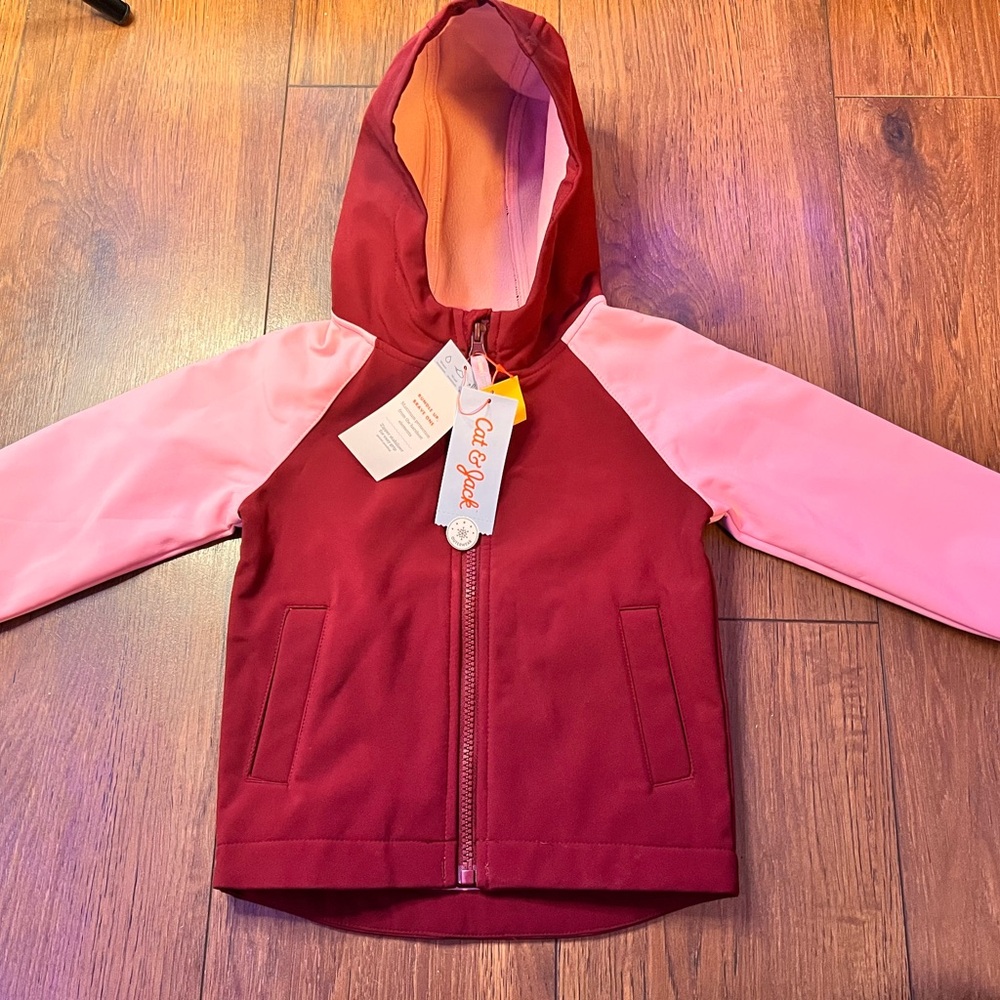 Cat & Jack Burgundy Hooded Jacket hard shell